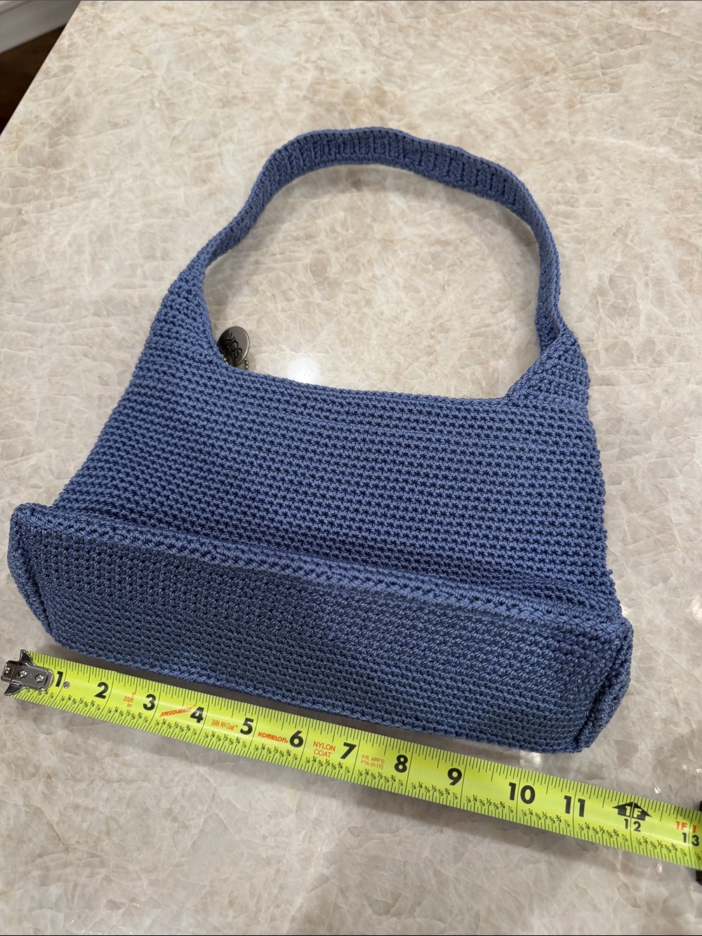 The Sak Crochet Shoulder Bag in Dusty Blue - Picture 3 of 8